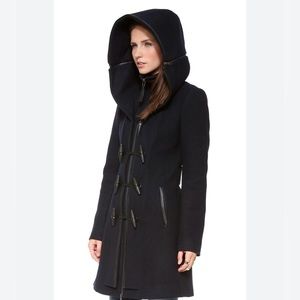 Mackage Montreal charcoal colored wool coat.